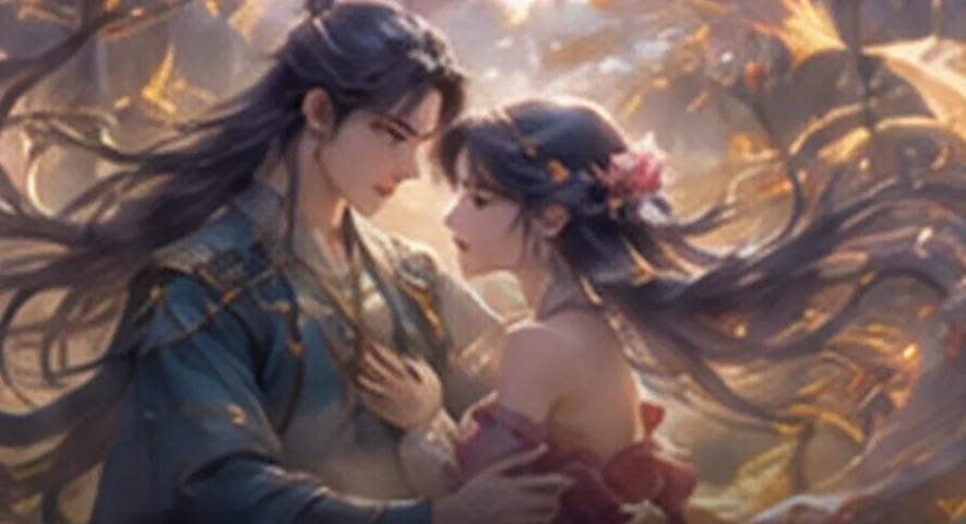 AI 漫剧画面：东方奇幻爱情